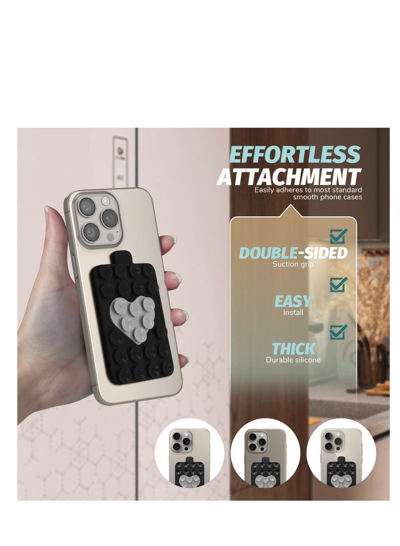 2 Pack Two-Color Double Sided Silicone Suction, Hands-Free Strong Grip Holder, Non Slip Sticky Phone Grip, Suitable for All Cellphones, Tiktok Videos  Selfies (Black and Light Gray) - Image 4