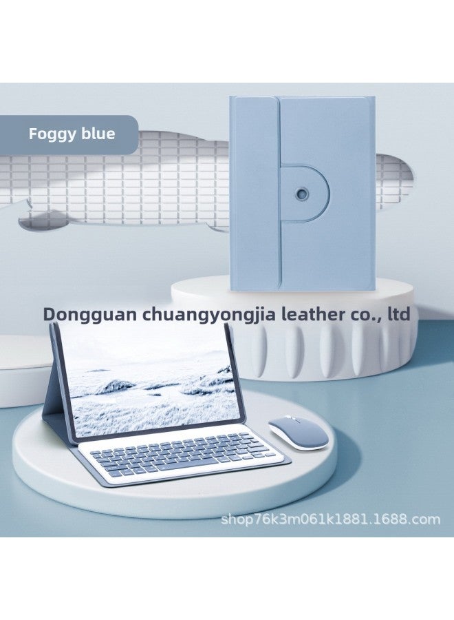 For Samsung Galaxy Tablet S9FE Computer Case A9 Rotating Pen Slot 11 Keyboard A8 Soft Case TPU-Color:Glacier Blue  Lower Pen Tray-Applicable Models:Galaxy Taba9+ 11inch - Image 2