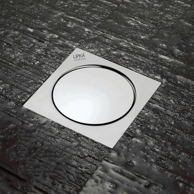 SQUARE POPUP FLOOR DRAIN 304GRADE STAINLESS STEEL 5 X 5 INCHES WITH COCKROACH TRAPJALI