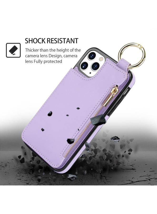 Zaboon Case For iPhone 11 Pro RFlD Anti-theft Double Buckle Ring Zipper Card Phone Case - Image 2