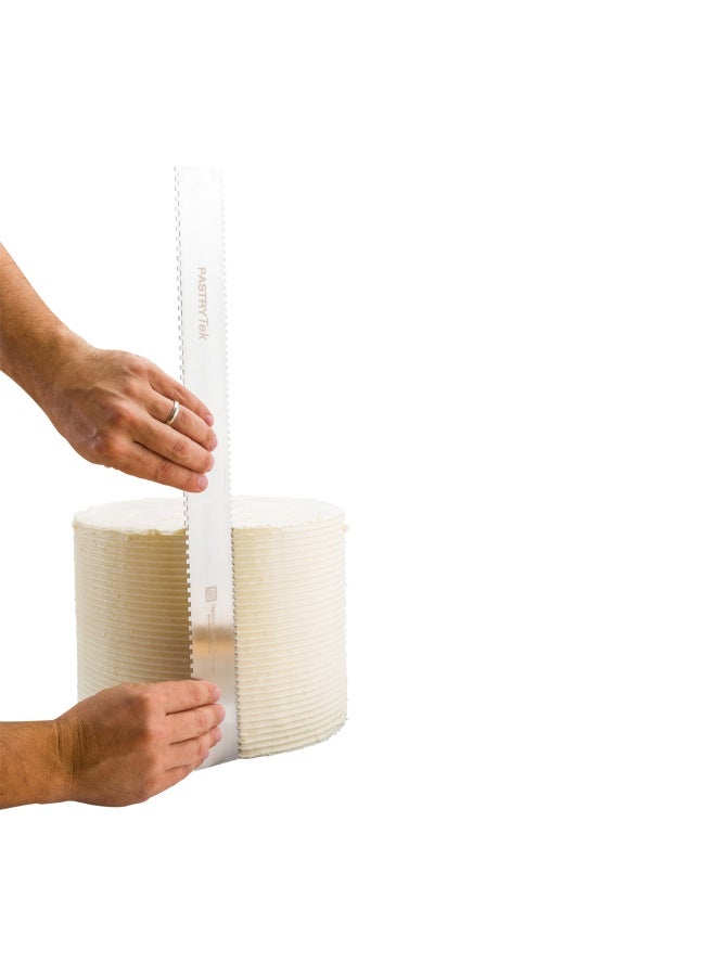 Restaurantware 19.8 Inch x 2 Inch Cake Comb, 1 Square Decorating Comb - Double-Sided, Assorted Edges, Stainless Steel Icing Smoother, For Decorating Or Sculpting Desserts, - Image 2