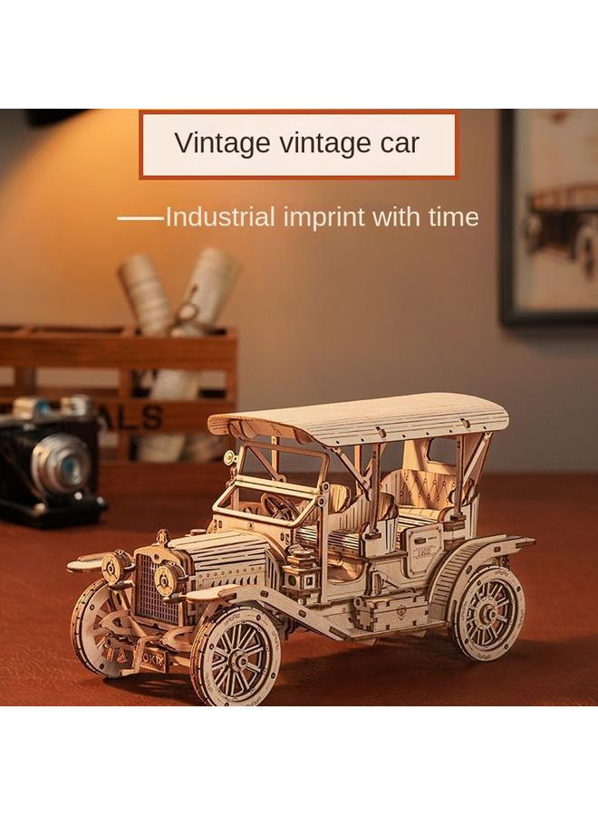 Bluejw Ruostate Ruoke 3D Three-dimensional Puzzle Creative Wooden Vintage Classic Car Diy Handmade Desktop Decoration Gift - Image 3
