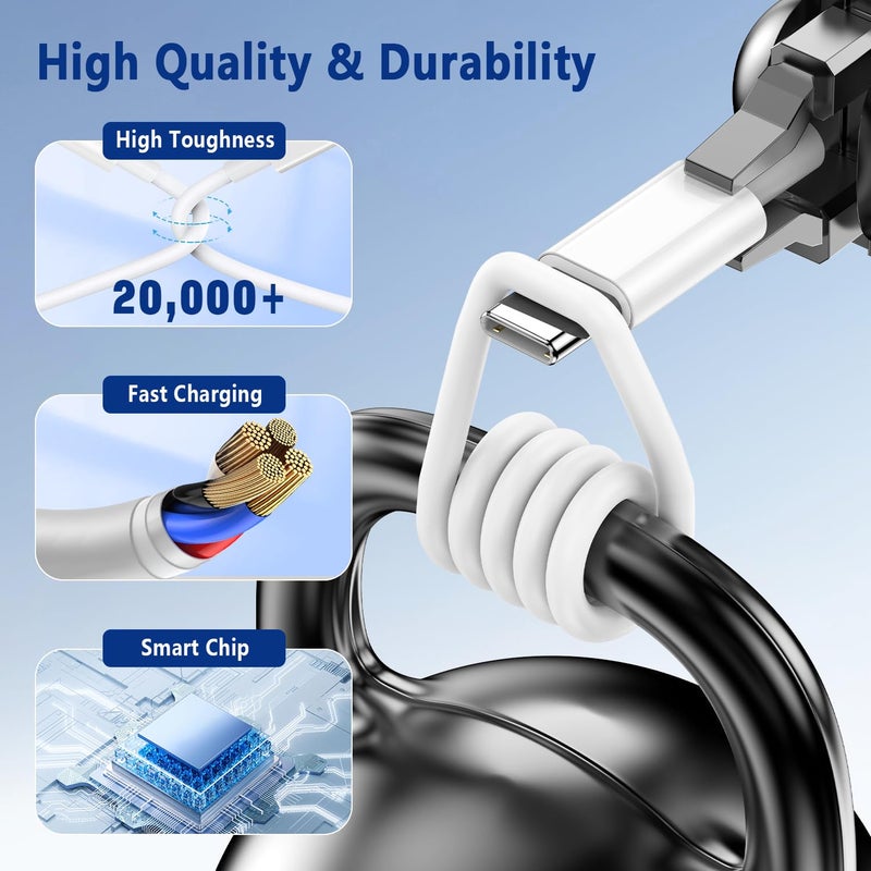 Exeric USB C to Lightning Cable 3FT [Apple MFi Certified] iPhone Fast Charger Type C to Lightning Cable for iPhone 14 13 12 11 Pro Max Xr Xs 8 7 6 Plus SE (2Pack) - Image 5