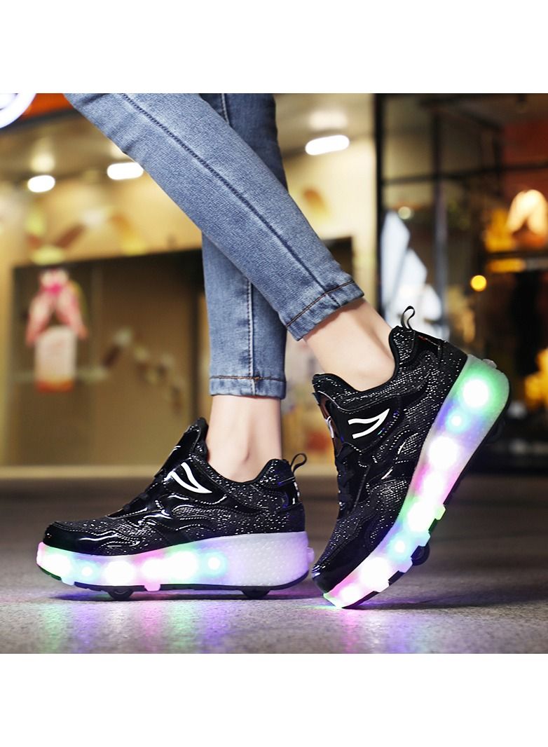 LED Flash Light Fashion Sneaker Skate Shoes With Wheels And Lightning-Designed Sole - Trendy And Eye-Catching For Men, Women, And Kids  - Image 4