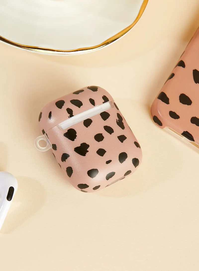 COCONUT LANE Tan Spots Airpods Case