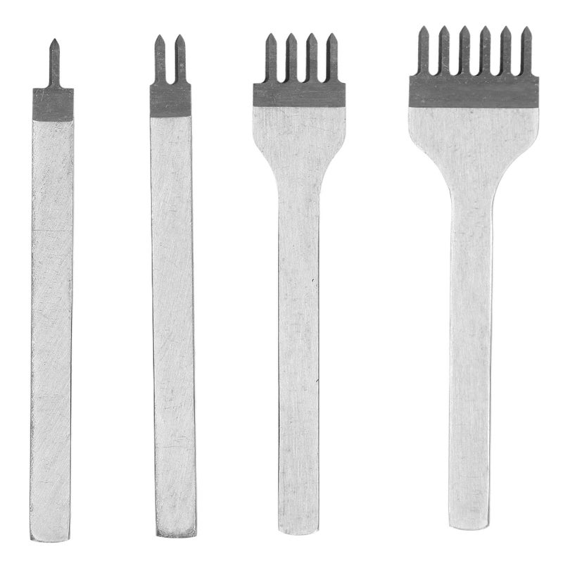 Diamond Lacing Stitching Chisel Set DIY Leather Craft Kits HSS Punching Stamping Prong Chisel5mm Spacing - Image 1