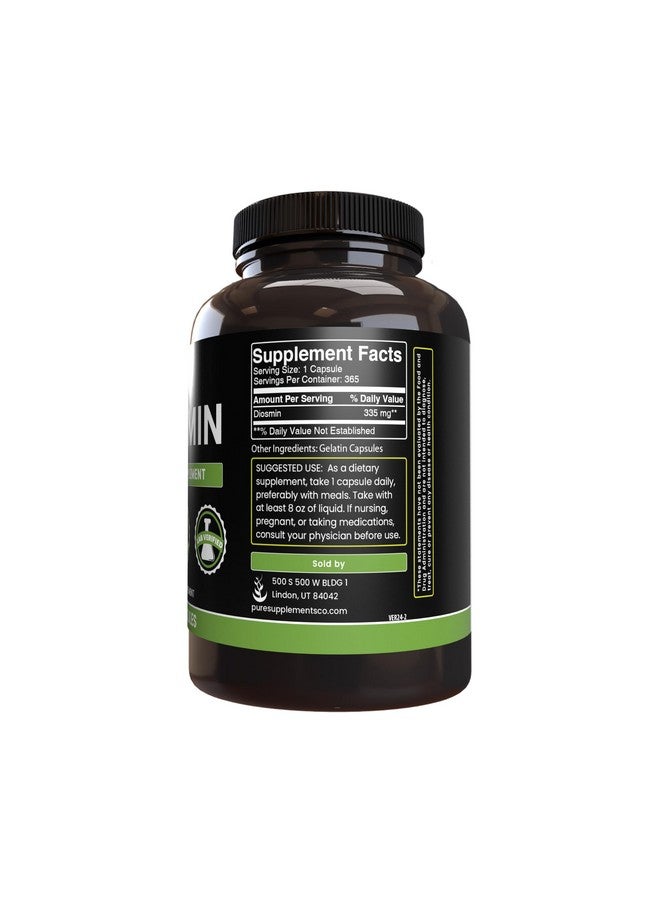 PURE ORIGINAL INGREDIENTS مكونات أصلية نقية ديوسمين (365 كبسولة) بدون مغنيسيوم أو حشوات أرز، دائمًا نقية، تم التحقق منها في المختبر - Image 2