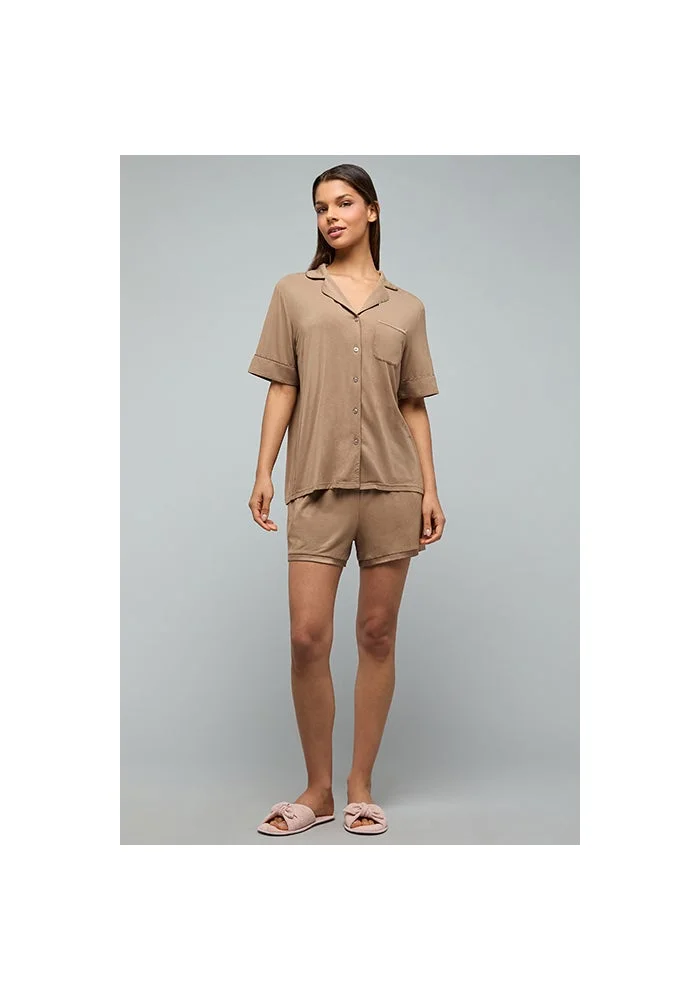 R&b Solid Shorty Pyjama Set