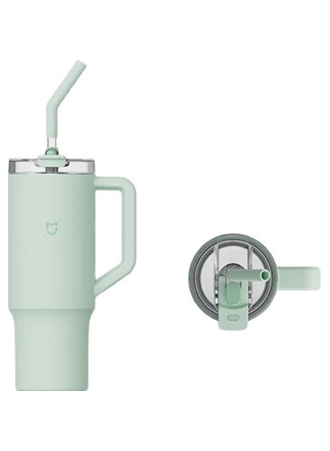 Millet Xiaomi Straw Insulated Cup, Large Capacity Ice Cup, Giant Water Bottle, 316L Stainless Steel Cold-Keeping Cup, 1L Lime Green - Image 2