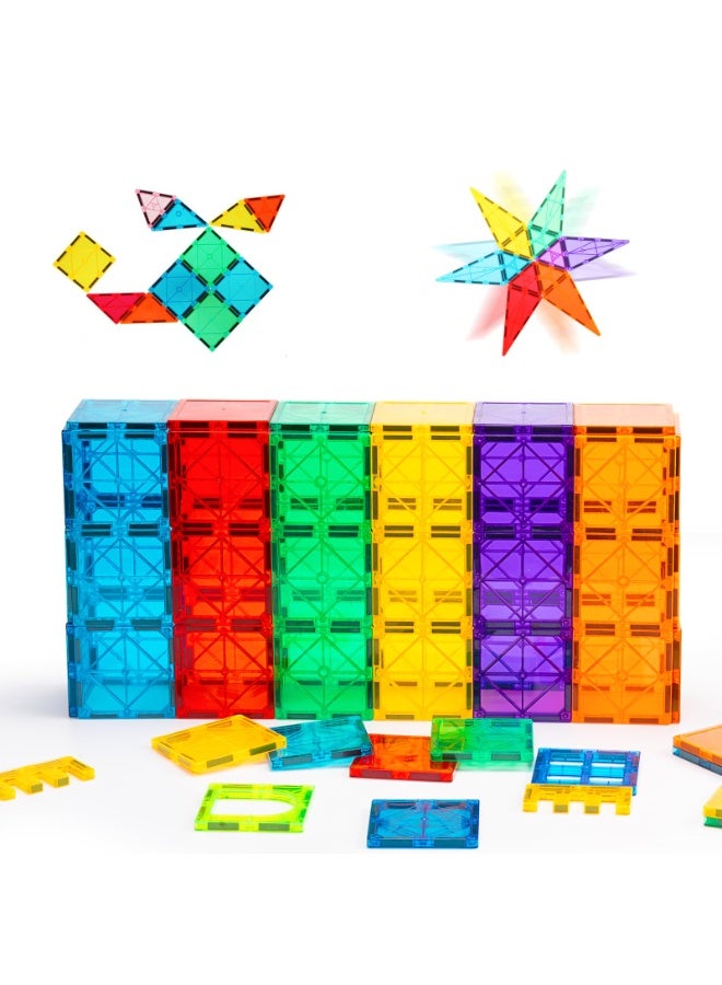 Magnetic Tiles, Deluxe 100 PCS Building Blocks Magnet Toys for Kids,5D Magnet Puzzles Stacking Blocks for Boys Girls,Huge Set with 2 Cars - Image 5