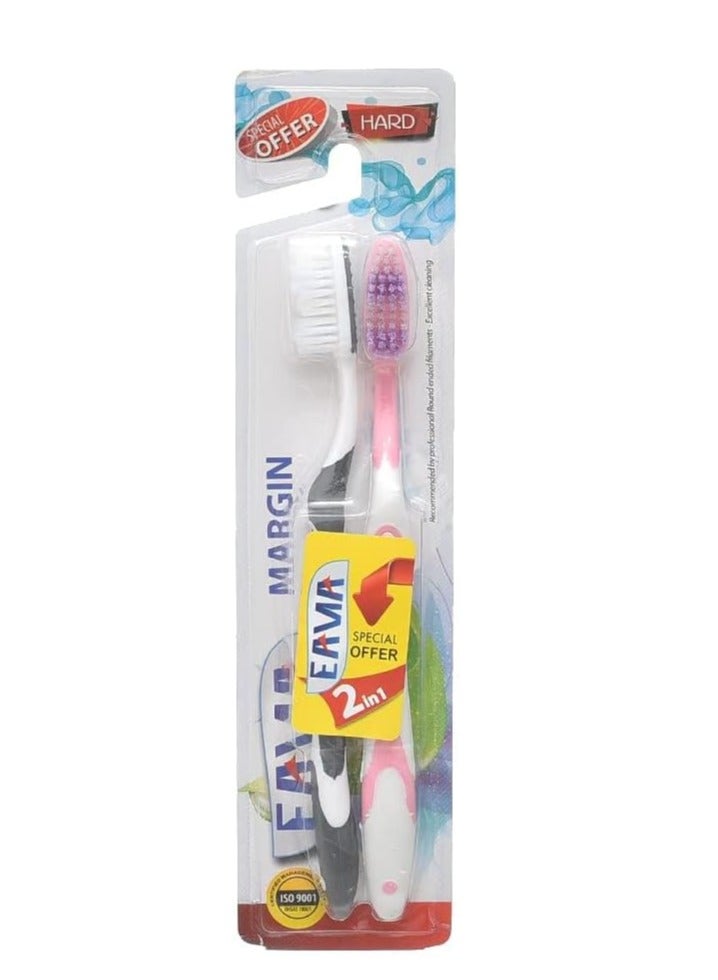 Emma Margin Adult Toothbrush 2 Pack (Soft)