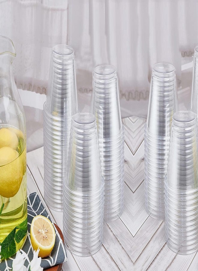 TashiBox 16oz-100 Count Plastic cups with flat lids | Disposable Plastic Ice coffee Cups to go | Crystal Clear - Image 5