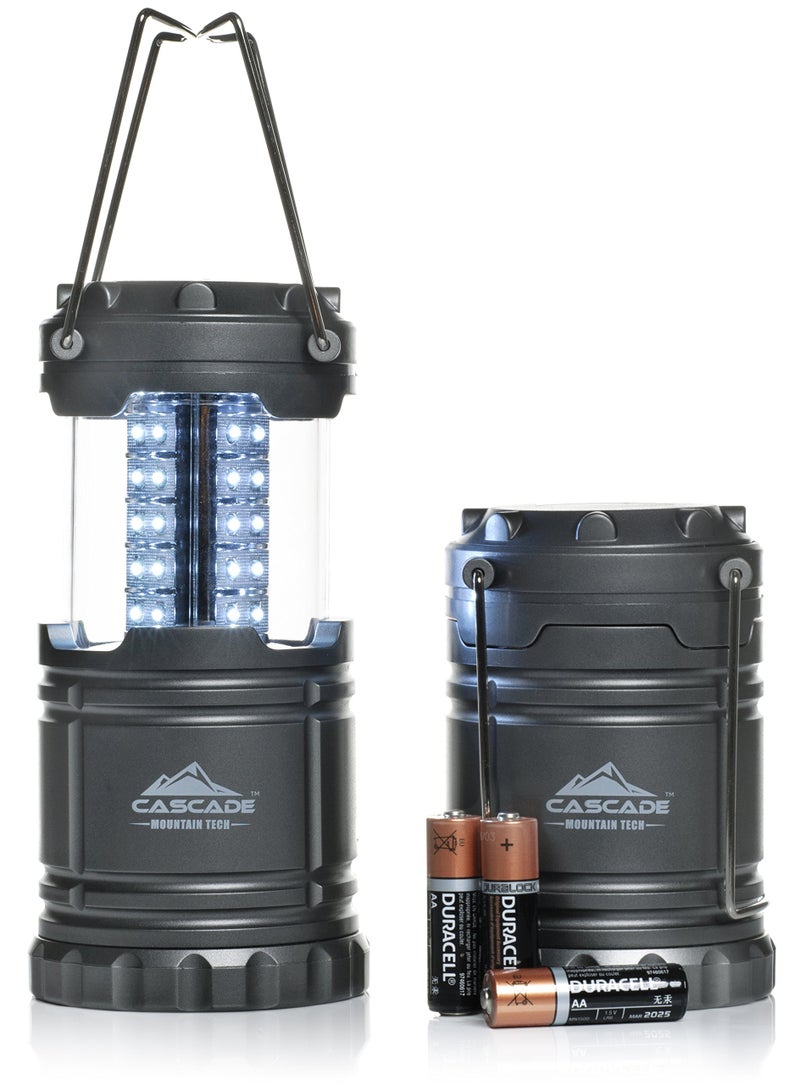Cascade Mountain Tech 100 Lumen Pop-Up LED Lantern with IPX4 Water Resistance - 2 Pack - Image 1