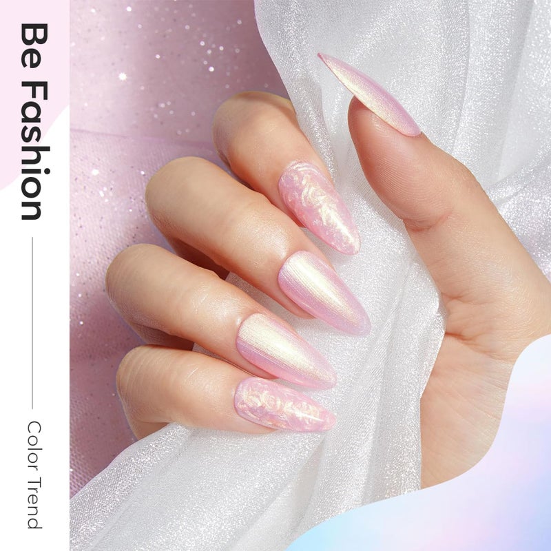 modelones Gel Nail Polish Set - 6 Colors Glitter Bright Hot Pink Royal Blue Purple Soak Off Nail Art Design Manicure DIY Salon Gift - Image 4