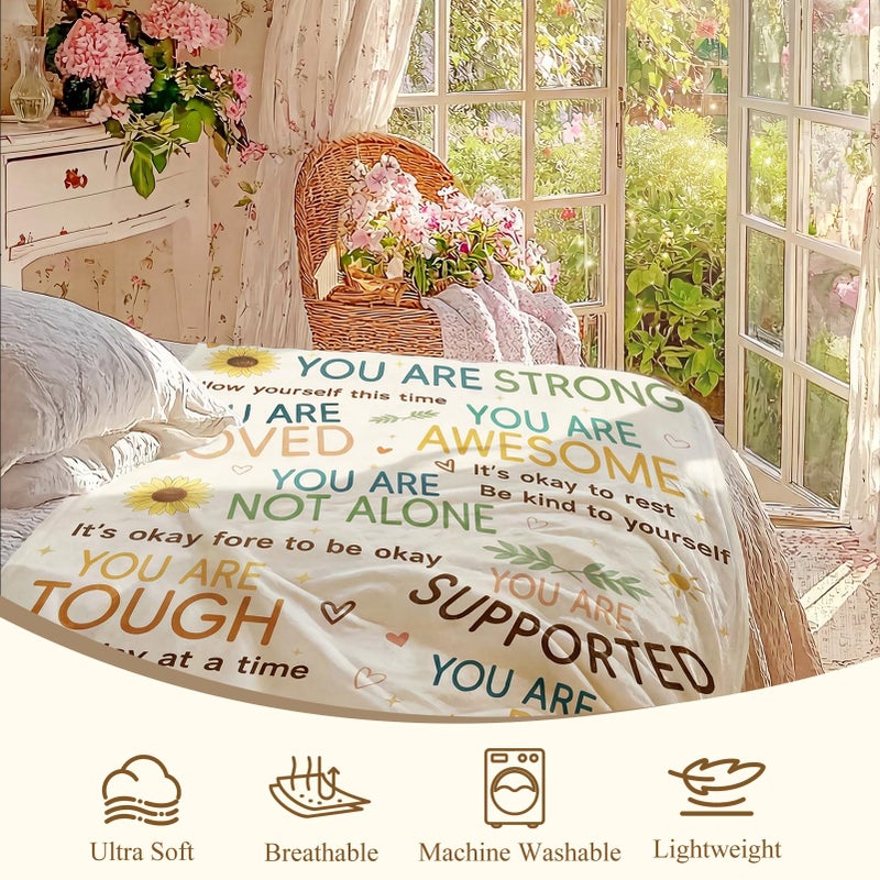 JUKAMO Get Well Soon Gifts for Women Mom After Surgery, Hug Healing Blanket Breast Cancer Care Warm Gift for Patient, Inspirational Encouragement Comfort Thinking of You Present for Friend Men 60â€™â€™x50â€™â€™ - Image 3