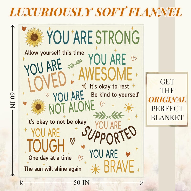 JUKAMO Get Well Soon Gifts for Women Mom After Surgery, Hug Healing Blanket Breast Cancer Care Warm Gift for Patient, Inspirational Encouragement Comfort Thinking of You Present for Friend Men 60â€™â€™x50â€™â€™ - Image 4