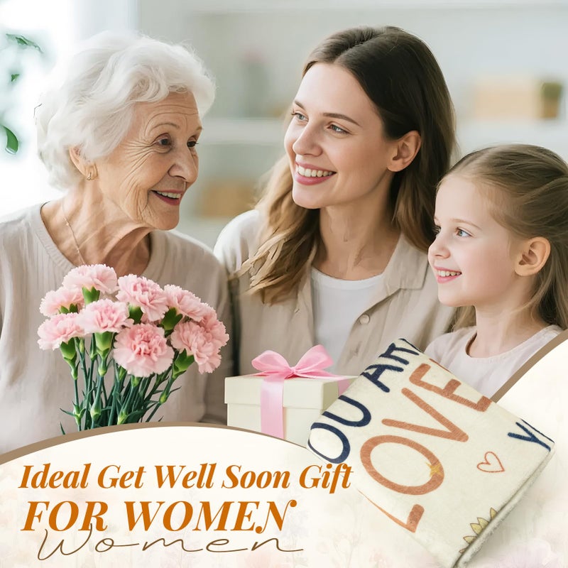 JUKAMO Get Well Soon Gifts for Women Mom After Surgery, Hug Healing Blanket Breast Cancer Care Warm Gift for Patient, Inspirational Encouragement Comfort Thinking of You Present for Friend Men 60â€™â€™x50â€™â€™ - Image 2