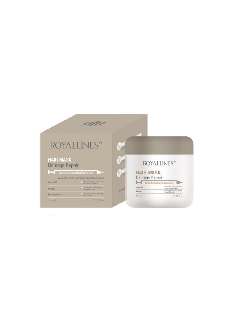 Royallines Argan Oil & keratin Damage Repair Hair Mask 450 ml - Image 1