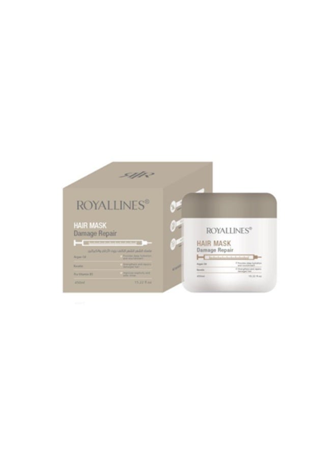 Royallines Argan Oil & keratin Damage Repair Hair Mask 450 ml - Image 2