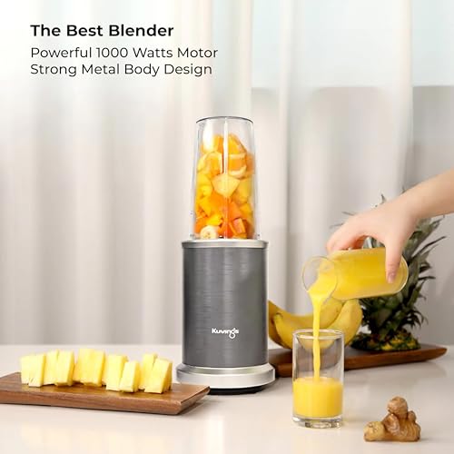 Kuvings 2025 New Nutri Blender PRO 2.0 Gunmetal Grey, Powerful 1000W Motor, Upgraded 2 Blades for Wet & Dry with 2 Jars, Mixer/Grinder/Smoothie Maker, Stainless Steel Body (Gunmetal Grey) - Image 2