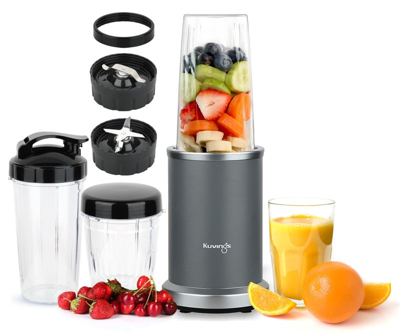 Kuvings 2025 New Nutri Blender PRO 2.0 Gunmetal Grey, Powerful 1000W Motor, Upgraded 2 Blades for Wet & Dry with 2 Jars, Mixer/Grinder/Smoothie Maker, Stainless Steel Body (Gunmetal Grey) - Image 1