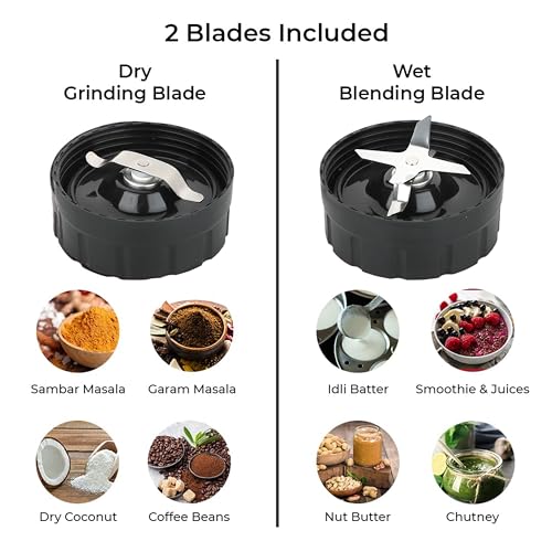 Kuvings 2025 New Nutri Blender PRO 2.0 Gunmetal Grey, Powerful 1000W Motor, Upgraded 2 Blades for Wet & Dry with 2 Jars, Mixer/Grinder/Smoothie Maker, Stainless Steel Body (Gunmetal Grey) - Image 5
