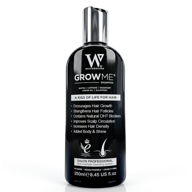 Watermans Grow Me Organic Hair Growth Shampoo for Men Women Strengthening Moisturizing with Biotin Rosemary Caffeine Argan Oil for Fuller ThickerLooking Hair 845 fl oz - Image 2