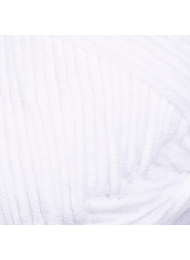 YarnArt Jeans Plus Yarn, Optic White, Cotton-Acrylic Blend, 100g - Image 2