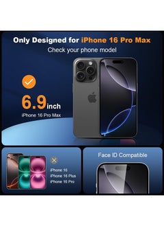 X-level 3 Pcs iPhone 16 Pro Max Privacy Screen Protector, Easy Installation with Alignment Frame, Anti-Drop and Anti-Scratch, Case Friendly Anti-Spy Anti-Fingerprint  - Image 2