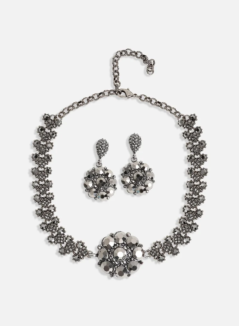 SOHI Antique Flower Artificial Jewellery Set