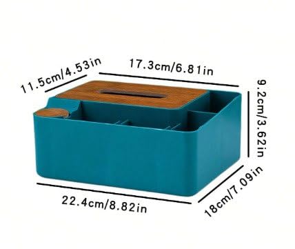 Shrux Rectangle Office Desk Decorative Tissue paper Stand With Remote Holder | Dining Table Paper Napkin Holder Stand | Bathroom and Vanity Tissue Stand | Kitchen and Bedroom Tissue paper Holder- 1PCs - Image 3