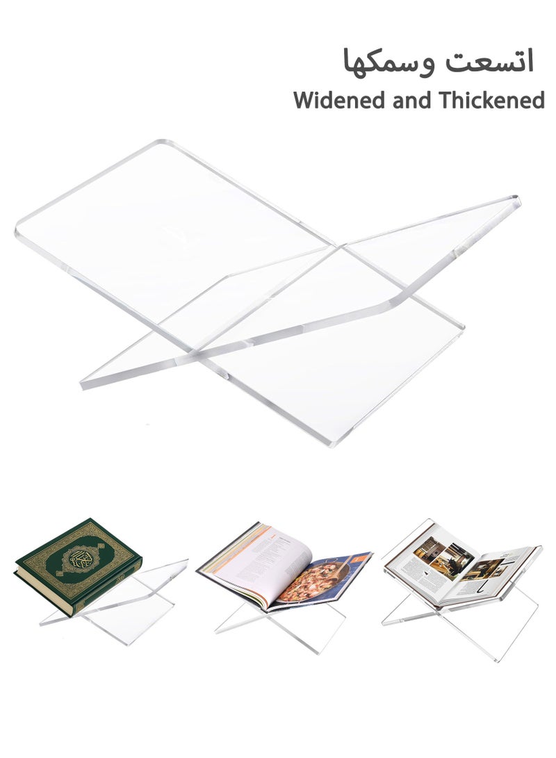 Large Acrylic Book Stand 28x 15.1x 15.5 CM Opening Book Holder, Widen and Thicken Bookstand Display Stand for Quran, Cookbook, Art Book, Magazine and Textbook, Coffee Table Book Stand  - Image 1