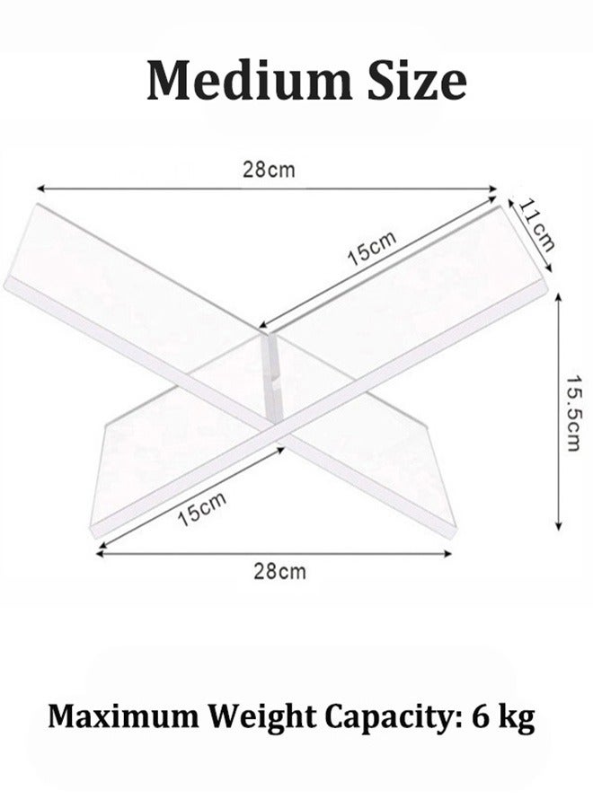 حامل كتب متوسط من الأكريليك 28 × 15.1 × 15.5 سم، حامل كتب كبير من الأكريليك يفتح، حامل عرض حامل الكتب الموسع والسميك للمصحف وكتاب الطبخ والكتاب الفني والمجلات والكتب المدرسية، حامل كتب على طاولة القهوة - Image 2