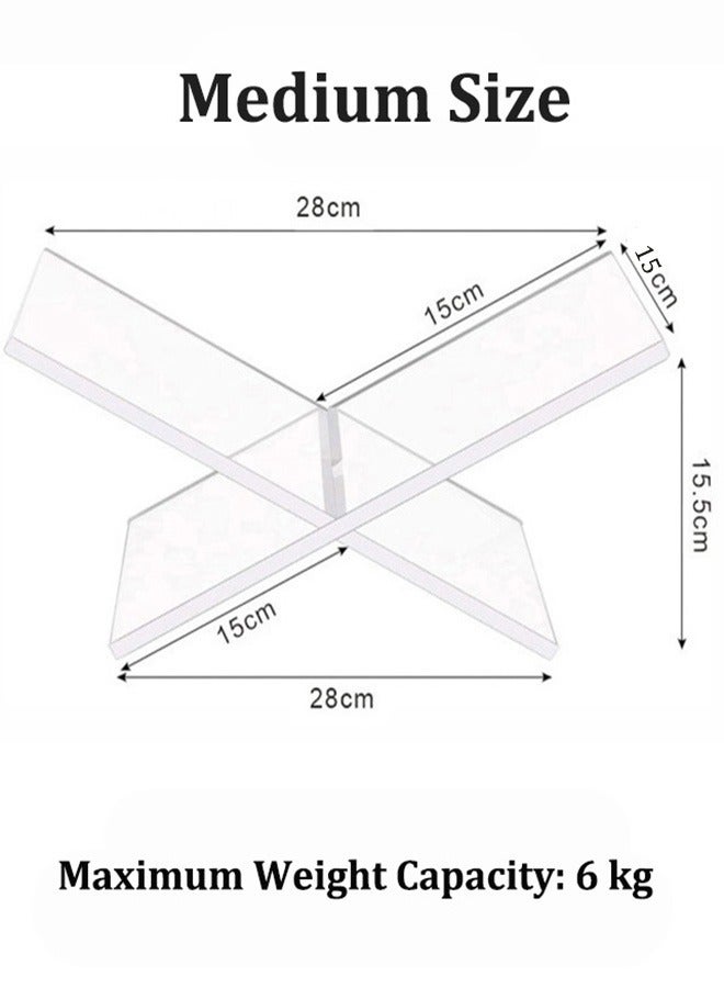 حامل كتب متوسط من الأكريليك 30 × 15 × 0.8 سم، حامل كتب كبير من الأكريليك يفتح، حامل عرض حامل الكتب الموسع والسميك للمصحف وكتاب الطبخ والكتاب الفني والمجلات والكتب المدرسية، حامل كتب على طاولة القهوة - Image 2
