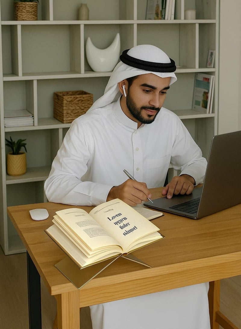 حامل كتب متوسط من الأكريليك 30 × 15 × 0.8 سم، حامل كتب كبير من الأكريليك يفتح، حامل عرض حامل الكتب الموسع والسميك للمصحف وكتاب الطبخ والكتاب الفني والمجلات والكتب المدرسية، حامل كتب على طاولة القهوة - Image 4