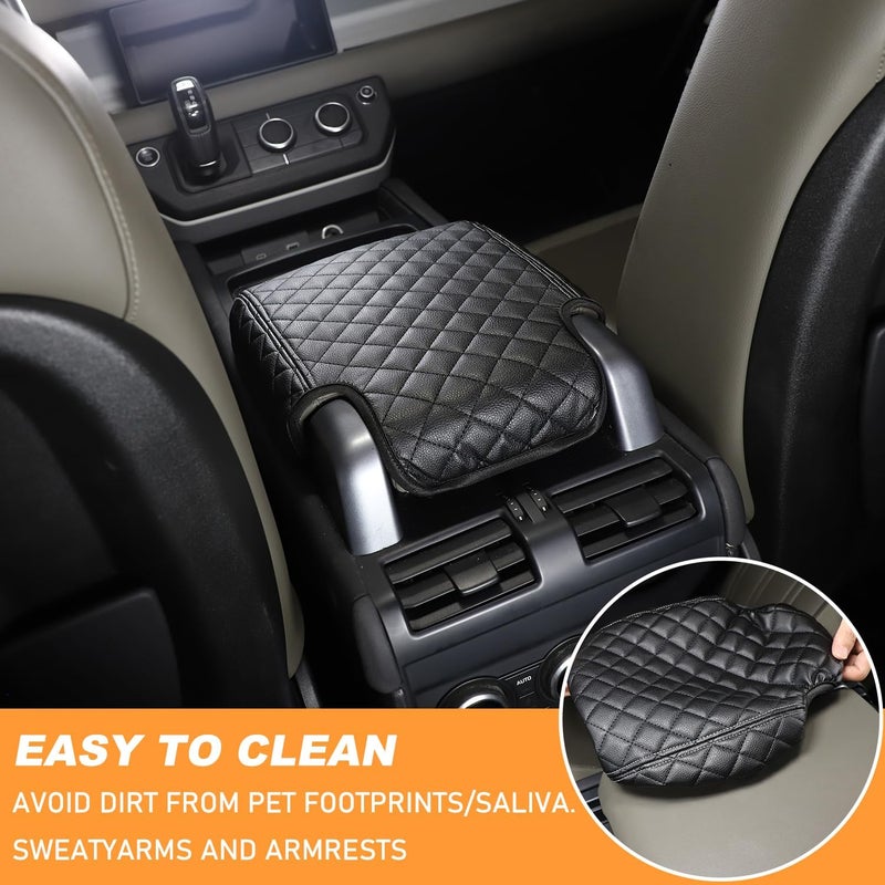 Bekantogy Car Center Armrest Box Cover for Land Rover Defender 90 110 130 (2020-2023) - Black - Image 4