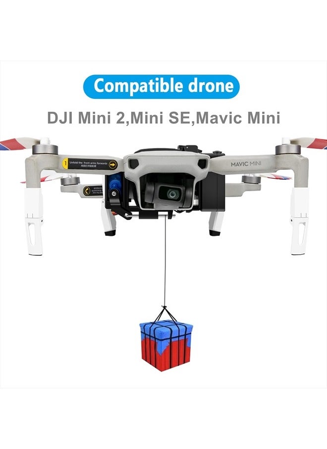 Hanatora - Payload Air Drop Release Dropper Device for DJI Mini 2,Mini SE,Mavic Mini Drone,Clip Delivery Transport Thrower Dropping System,Wedding Fishing Bait Hook Search & Rescue Kit - Image 1