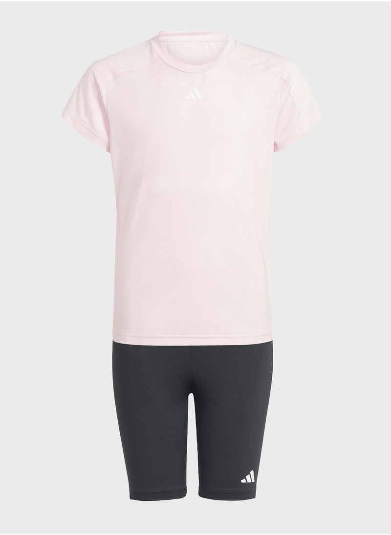 Adidas - 3 Stripes Kids Train T-Shirt Set - Image 1