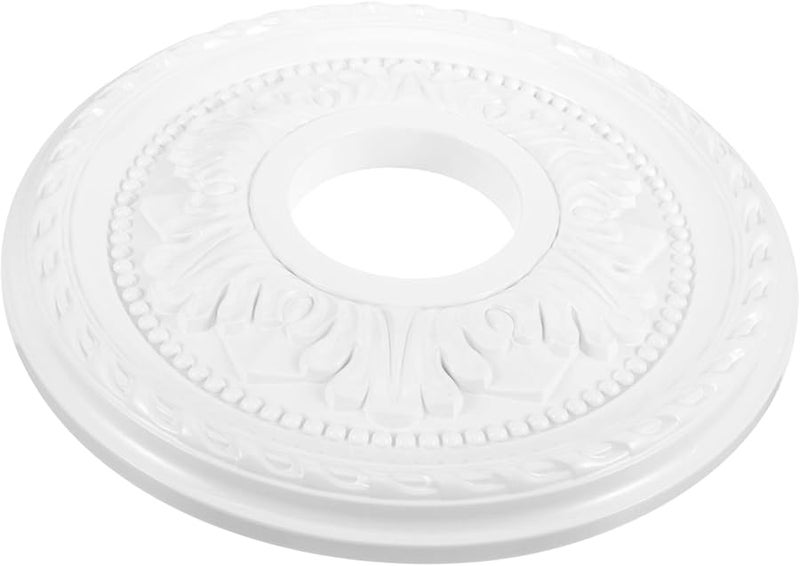 Traditional Round Ceiling Medallion Chandelier Base Easy Install Fixture PVC Material White - Image 1