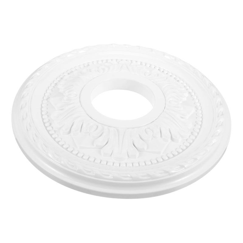 Traditional Round Ceiling Medallion Chandelier Base Easy Install Fixture PVC Material White - Image 2