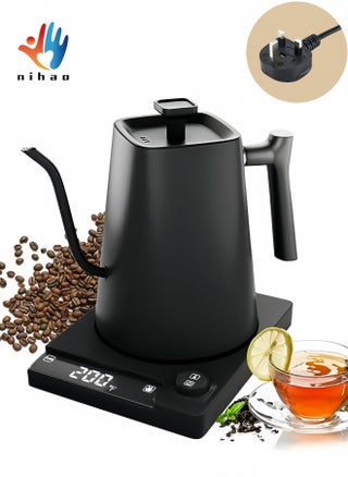 Multifunctional Gooseneck Kettle V60 Coffee Kettle , Electric Kettle , Coffee Pot and Tea Pot , 1000ML , 1200W Power Knob Temperature Adjustment with LED Digital Display  Temperature Automatic Insulation , 304 Stainless Steel Material , Suitable for Home and Office - Black - pzsku/Z049E0818F165B86C2E6DZ/45/_/1730274637/fc65606d-75bb-49b4-8373-8f5094762c9a