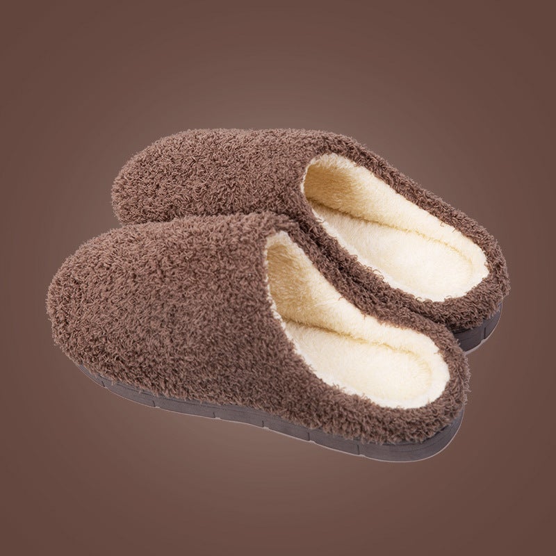 Plush Cotton Slippers Warm Non-slip Indoor Couples Home Coffee 