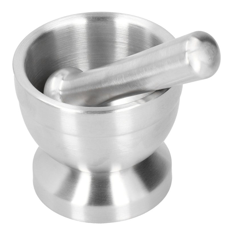 Mortar Pestle Set Stainless Steel Manual Garlic Press Grinder Crusher Kitchen AccessoryS - Image 2