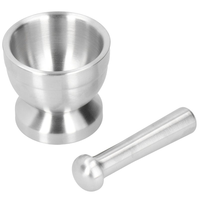 Mortar Pestle Set Stainless Steel Manual Garlic Press Grinder Crusher Kitchen AccessoryS - Image 3