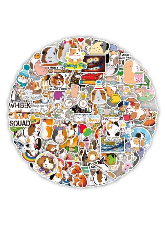 NIBEMINENT 100 Pcs Cobaye Deco Kit Waterproof Stickers, High Definition Printing Bright Colors, Suitable for Laptop Skateboard Luggage Water Bottle Guitar DIY - Image 1