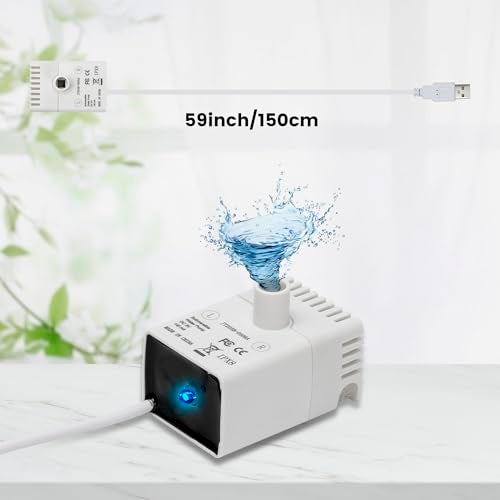 MISFANS Cat Fountain Replacement Pump Compatible with All MISFANS Ceramic Plastic Cat Fountains UltraQuiet 07W Submersible Pump with Max Lift Height 236in EnergySaving Easy to Replace - Image 3