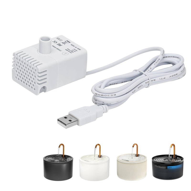 MISFANS Cat Fountain Replacement Pump Compatible with All MISFANS Ceramic Plastic Cat Fountains UltraQuiet 07W Submersible Pump with Max Lift Height 236in EnergySaving Easy to Replace - Image 2