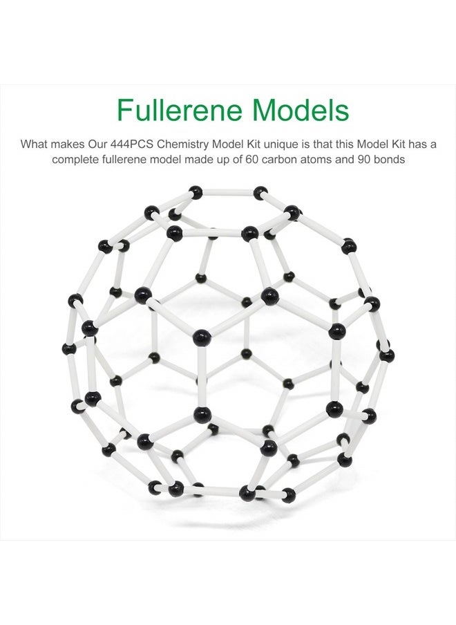 Reliancer Molecular Model Kit,444PCS Organic Molecular Chemistry Set w/C60,Atoms,Bonds,Molecular Structures Building Kit for Chemistry Learning,STEM Science Kits for Teachers,Students,Young Scientists  - Image 2