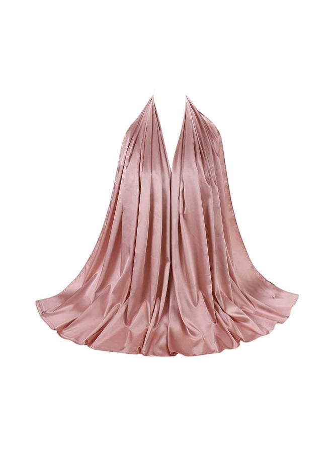 leomoste Women Satin Silky Pashmina Shawl Wrap Headscarf Turban Hijab Cap for Evening Dresses Bridal Party Special Occasion, Pink, One size - Image 2