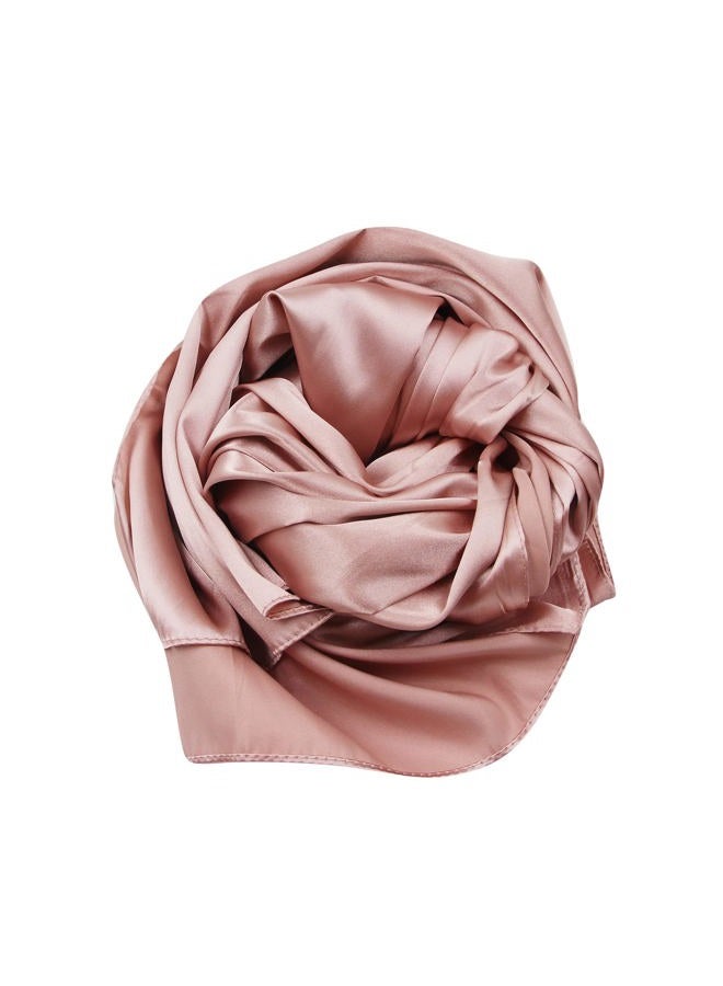 leomoste Women Satin Silky Pashmina Shawl Wrap Headscarf Turban Hijab Cap for Evening Dresses Bridal Party Special Occasion, Pink, One size - Image 3